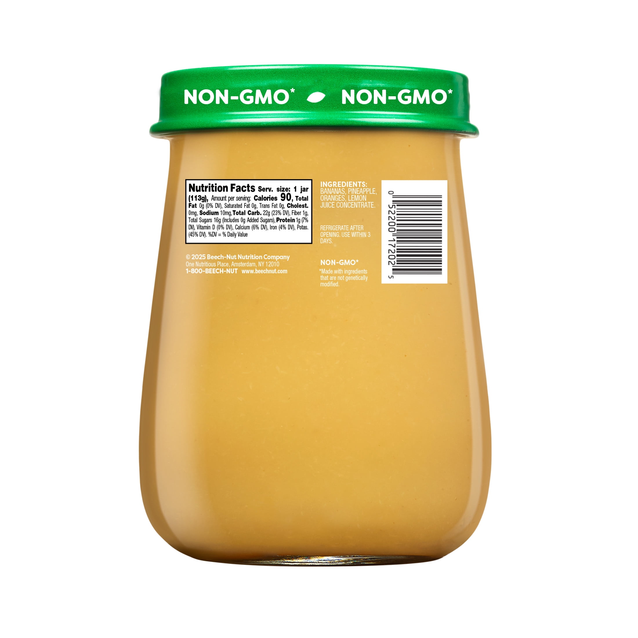 (10 pack) Beech-Nut Naturals Stage 2 Baby Food, Banana Orange & Pineapple, 4 oz Jar