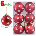 thumbnail image 3 of Bolas de Navidad de 6 cm, bolas pintadas de colores para árbol de Navidad, adornos colgantes para Navidad, Año Nuevo, fiestas, decoración del hogar, 3 of 5