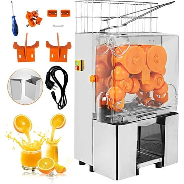 TECSPACE Commercial Orange Juicer Machine, 120W Lemon Squeezer Citrus Juicer,High Efficiency 25 Oranges/Min,Orange Juicer Squeezer with Dual Peel Storage Box,Draw-Out Filter,Drip Tray