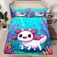 thumbnail image 2 of Castle Fairy Kids Teens Kawaii Bow Axolotl Queen Sheet Sets,Sea Salamander Bed Set, 2 of 7