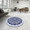 thumbnail image 3 of Ahgly Company Indoor Round Patterned Heavenly Blue Area Rugs, 7' Round, 3 of 6