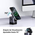 thumbnail image 4 of Cargador Inalámbrico 2 en 1 15W Qi2 Certificado, Carga Inalámbrica Magnético Compatible con iPhone 17/16/15/14/13/12, AirPods, Soporte Cargable Ajustable en Ángulo con Emoji de Inteligente, 4 of 12
