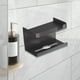 thumbnail image 5 of Soporte de papel higiénico adhesivo de plástico antióxido de pared negra, portarrollos de baño, 5 of 6