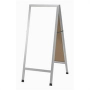 Aarco Products Inc. A-Frame Sidewalk Board Features a White Porcelain Markerboard and Clear Satin Anodized Aluminum Frame Size 42 in.Hx18 in.W