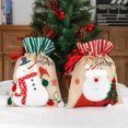 thumbnail image 2 of CHAO bolsas de regalo de Navidad (Papá Noel y muñeco de nieve), bolsas de regalo de Navidad con cordón, bolsa de tela reutilizable, bolsas de regalo de Navidad portátiles con cordón para decoración na, 2 of 5