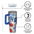 thumbnail image 4 of OBREWU Pioneer Flower Tumbler with Handle and Lid,Pioneer Flower 40oz Double Wall Vacuum Insulated Tumbler,Cups Gift for Women and Men, 4 of 7