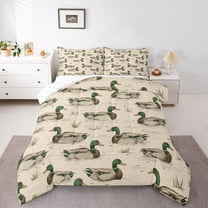 Feelyou Jungle Wildlife Duck Twin Comforter Sets, Rustic Farmhouse Bedding Set, 2pcs