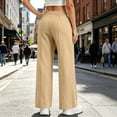 thumbnail image 7 of Women's Soft Fabric Slim Fit Sports Pants, Mid Elastic Waist, Drawstring Fitted, Pocket, Casual Lounge, Athletic Gym Fitness, Workout Leggings | UKHCCC,Khaki S, 7 of 7