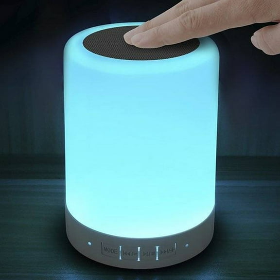 LACKUST Multifunctional Night Light Bluetooth Speaker Touchs Color Changing Colorful Pat Light Wireless Speaker Heavy And Shocking Plug-in Card Portable Speaker,White