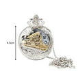 thumbnail image 4 of Walbest Pocket Watch Vintage Steam Train Pattern Locomotive Pendant Alloy Quartz Movement Chain Necklace Watch, 4 of 7