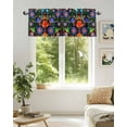 thumbnail image 6 of Colorful Mexican Floral Valances for Windows Bird Rustic Assorted Flower Valance Rod Pocket Light Filtering Short Window Treatments Curtains for Kitchen Bathroom Living Room Bedroom, 42 x 18 Inch, 6 of 7