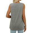 thumbnail image 5 of SLADYGLO Women's Heather Sleeveless V-Neck Top with Shoulder Detail, 5 of 5