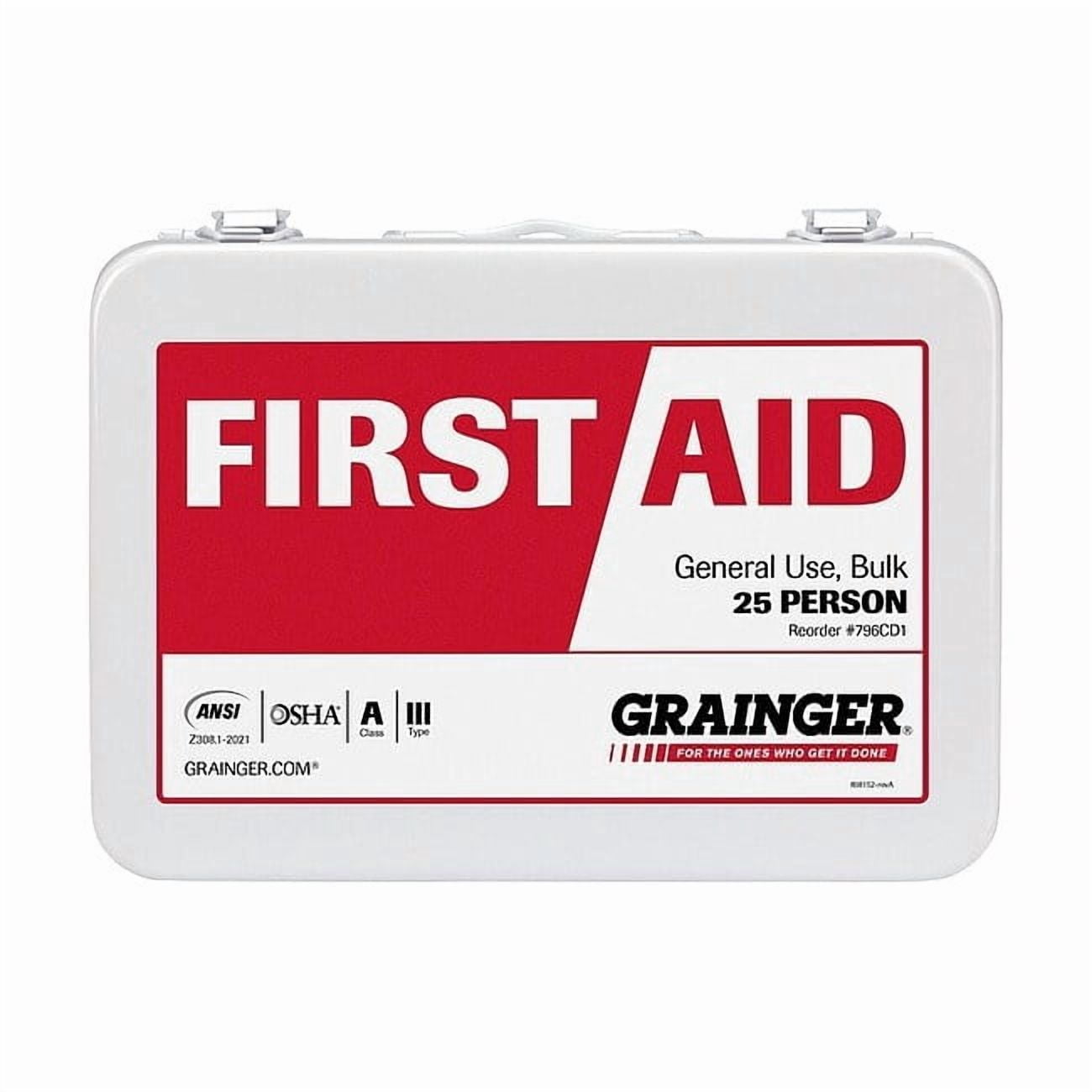 First Aid Kit and Housing, Metal 142 Components, 25 People Served 52006-021