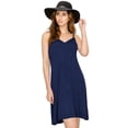 thumbnail image 3 of Made by Johnny Women's V-Neck Spaghetti Strap Tunic Short Dress XL NAVY, 3 of 6