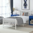 thumbnail image 2 of Yoneston 14" Twin Metal Platform Bed Frame with Creative Headboard,White, 2 of 10