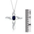 thumbnail image 3 of RYLOS Necklace White Gold 14K Cross Necklace with Gemstone &  Diamonds Pendant with 18" Chain 7X5MM Sapphire September Birthstone Womens Jewelry Gold Necklace, 3 of 8
