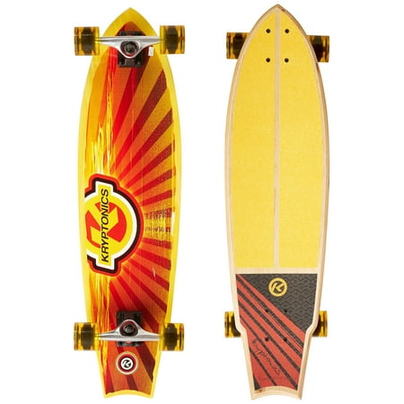 Kryptonics Cali Dream Swallowtial Longboard Complete Skateboard, 34 x 9-Inch