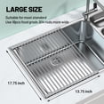 thumbnail image 5 of Roll Up Dish Drying Rack Stainless Steel Over the Sink Drainer Kitchen Dish Rack (17.7''x 13.7''), 5 of 7