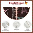 thumbnail image 4 of Daiia Eiffel Tower Drawing Merry Christmas Tree Skirt , Xmas Large Lace-up Tree Skirt, Santa Snowflakes Rustic Home Decorations New Year Party Farmhouse Decor-30", 4 of 7
