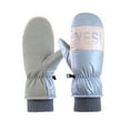 thumbnail image 2 of Dyfzdhu Women Winter Warm Cold Proof Ski Bag Fingertips Plush Waterproof Outdoor Cycling Mittens In Winter Blue, 2 of 6