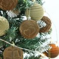 thumbnail image 4 of Adornos navideños de terciopelo, 12 unidades, bolas de terciopelo pequeñas verdes y marrones, 2,3 pulgadas, para colgar en el árbol de Navidad, 4 of 5