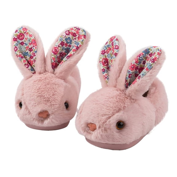 Drecage Toddler Boys Girls Slippers Kids Cute Bunny Plush Slippers Winter Warm House Shoes