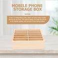 DRAFIDEEP Wood Phone Storage Box Khaki Multi Grid Desktop Organizer for ...