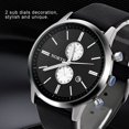 thumbnail image 3 of Reloj de pulsera analógico de cuarzo Sin correa de cuero manecillas luminosas esfera plateada negra, 3 of 9