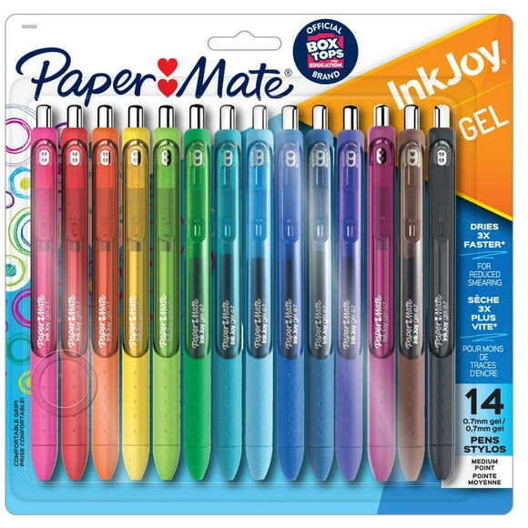 Paper Mate InkJoy Gel Pens, Medium Point (0.7 mm), Assorted Colours, 14 Count