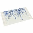 thumbnail image 2 of Eucalyptus Leaves Blue Area Rug 3x5ft Woven Runner Rug,Watercolor Spring Botanical Washable Living Room Hallway Bedroom Kitchen Carpet with Tassels,Indoor Outdoor Throw Door Mat for Entryway, 2 of 5