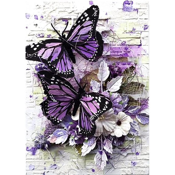 5d Diamond Painting Kits for Adults,Full Drill Diamond Art Animals Butterfly Rhinestone Painting with Diamonds Pictures Arts and Crafts for Home Wall Decor12x16 Inch
