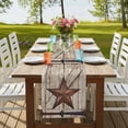 thumbnail image 4 of Table Runners 60 Inches Long Dress Scarves, Texas Star Vintage Farmhouse Kitchen/Dining Table Runner, Small Coffee Tablerunners, Brown Beige Wooden Retro Art 13x60 Inch, 4 of 9