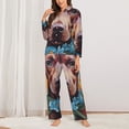 thumbnail image 2 of Naloa Painted Flower Puppy Pajamas for Women Set, Womens Pajama Sets, Lounge Sets for Women, 2pjs for Women-Medium, 2 of 7