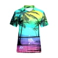 thumbnail image 5 of Womens Summer Blouses Fshion Print Button Down Short Sleeve Womens Golf Shirt,Green,L, 5 of 5