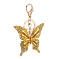 thumbnail image 1 of Butterfly Keychain Sparkling Crystal Rhinestones Keyring Bag Pendant Charms Decoration Yellow, 1 of 9