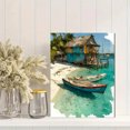 thumbnail image 2 of Rangiroa French Polynesia Watercolor Beach Canvas Vacation Wall Decor, 2 of 8