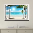thumbnail image 2 of wall26 Canvas Print Wall Art - Window Frame Style Wall Decor - Beautiful Tropical Beach | Giclee Print Gallery Wrap Modern Home Decor (16" x 24", Palm Tree and Tropical Beach), 2 of 3
