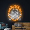 thumbnail image 4 of Handmadetneonsign Fire Skull Neon Sign, Fire Skeleton Wall Art Decor, Skeleton Bar Club Wall Decor, 4 of 5