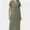 Army green, variant on Women's V-Neck Casual Loose Short Sleeve Long T-Shirt Dress Split Maxi Dress with Side Pocket
