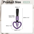 thumbnail image 2 of Uxcell 2Pcs Broken Heart Shaped Car Handle Straps, Car Hanging Accessories Bumper Warning Ring Drift Charm for Auto Decor Interior Exterior Decoration, Purple, 2 of 6