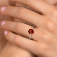 thumbnail image 4 of Gem Stone King 10K Two Tone Gold Red Garnet and Lab Grown Diamond Engagement Ring for Women | 2.70 Cttw | Round 8MM | Gemstone January Birthstone | Size 7, 4 of 6