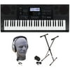 Casio CTK-6200 61-Key Premium Keyboard Pack with Samson HP30 Closed-Cup Headphones, Power Supply and Stand