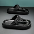 thumbnail image 3 of Unisex EVA Pillow Flip Flops with Adjustable Buckle, Classic T-Strap Sandals for Men & Women, Non-Slip Cushioned Sole, Lightweight Summer Slides, 3 of 14