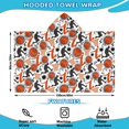 thumbnail image 2 of Orange Basketball Players Pattern Hooded Bath Towel，60"x35" for Ages 3 To 12 Kids, Quick Dry Lightweight Soft Microfiber Hood Beach Towel Cover Up for Kids, 2 of 7