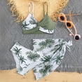 thumbnail image 2 of Splozh Girls Bathing Suits Girls 3 Piece Swimsuit Set Stylish Tween Bathing Suits Bikini with Mesh Skirt Green,9-10 Years, 2 of 5