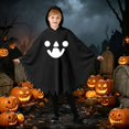 thumbnail image 5 of REDARER Kids Cute GhostâFace Hooded Poncho Cloak Jagged TornâEdge PullâOn for Halloween Trick or Treat Party School Performance,7-9 Years, 5 of 6