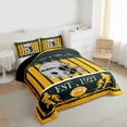 thumbnail image 4 of Homewish Rugby City Silhouette Full Size Comforter Sets,American Ball Game Bedding Comforter Set,Yellow Green Bedding Sets For Boys Kids,Microfiber Bedroom Decor Reversible,3-Piece, 4 of 9