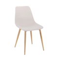 thumbnail image 1 of Dorian Linen Chair in White with Golden Metal Legs, 1 of 4