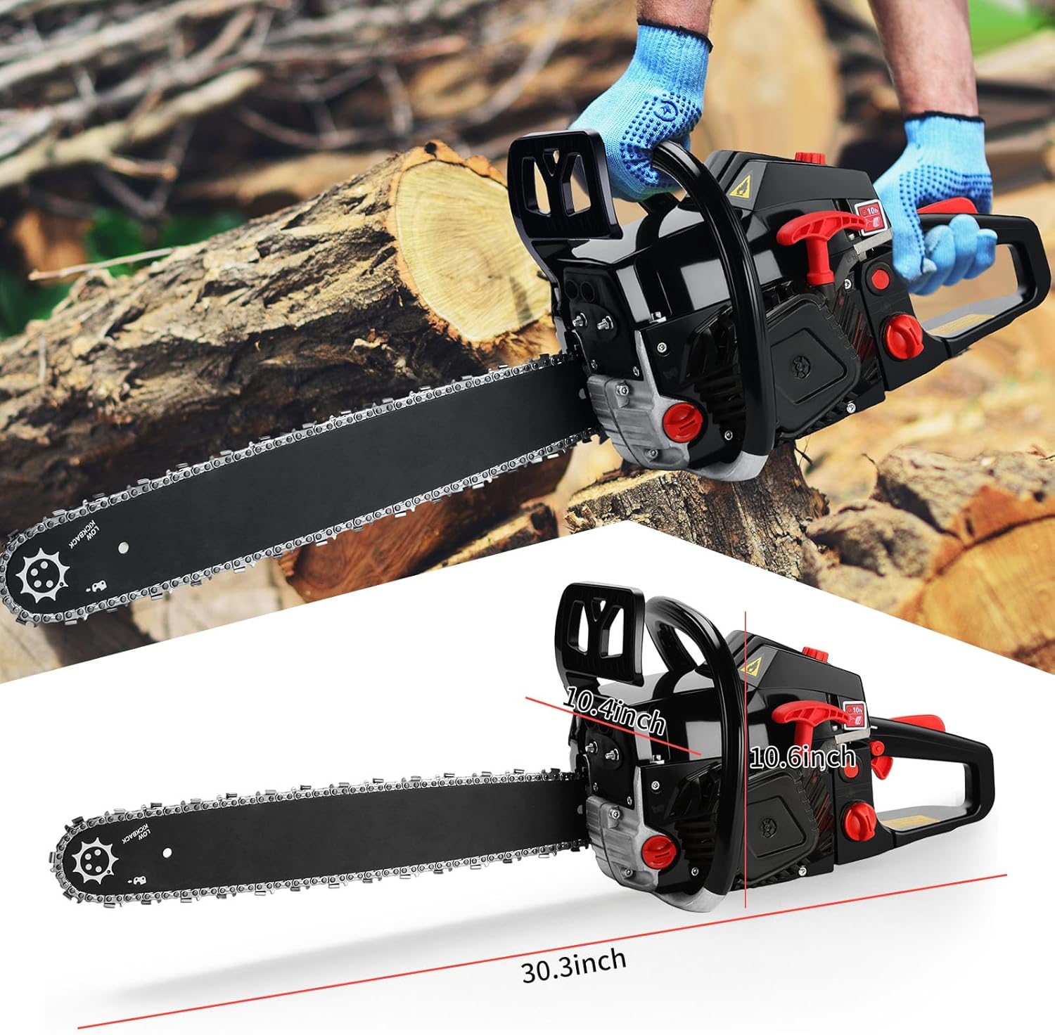 6-in-1 Gas Weed Wacker with Hedge Trimmer, 52CC 2-Stroke String Trimmer/Weed Trimmer, Weed Eater Gas Powered with Extension Pole, Ergonomic Design for Lawn, Garden & Yard