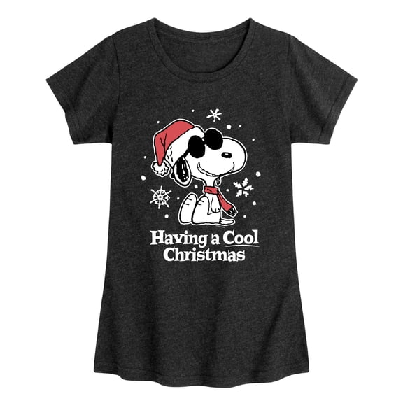 Peanuts - Having a Cool Christmas Fitted Short Sleeve Graphic T-Shirt